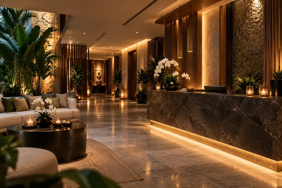 Reception lounge at Vessa Thai Spa